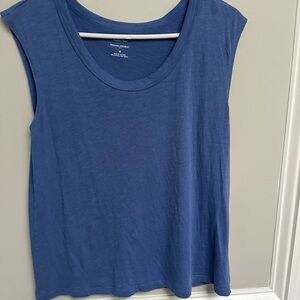 Banana Republic Blue Sleeveless Muscle Tee